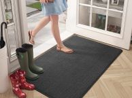 main image for ad Door Mat 50 X 80 cm, Doormat Dirt Trapper Non-slip, Machine Washable, Soft, Absorbent Entrance Rug Floor Mat for Entryway, Patio, Hallway, Garden, Indoor, Outdoor, Pets and Dogs (Black)