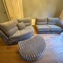 Luxury Bespoke Curved  Sofa & Matching Footstool Image 5