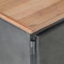 TV Cabinet Grey 120x30x40 cm Solid Acacia Wood and Steel Image 6