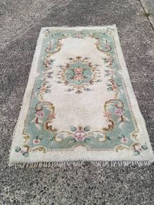 Mid Century Chinese Hand Woven Wool Rug (72x38")