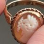 Antique 9ct Gold Cameo Ring Size K1/2 Image 2