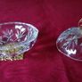 Killarney Crystal Cut Crystal Glass With Number 25 Lidded Jewelry Dish / Bowl With 22 Carat Gold Cover Handle and Footed Base Finishing Made In Ireland Image 5