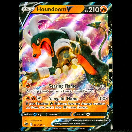 Houndoom V 021/189 Double Ultra Rare Darkness Ablaze Pokemon Card
