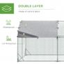 Walk In Chicken Run Galvanised Chicken Coop Hen Poultry House Cage Rabbit Hutch Pet Playpen Garden with Water-Resist Cover, 2.8 x 3.8 x 2m Image 5