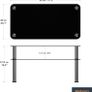 Chrome and Black Coffee Table with Shelf - Tempered Safety Glass Coffee Table - Small Table W80cm x D40cm x H41.5cm - Living Room Furniture/Office Furniture (FREE POSTAGE) Image 4