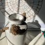Vintage Style Textured White Stoneware Vase Image 3