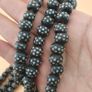 Antique Venetian Style Dotted Skunk Glass Beads Strands 10-12mm Image 3