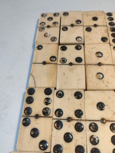 Circa 1900 Bone and Ebonised Domino Set
