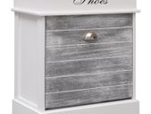 Shoe Cabinet Grey 50x28x58 cm Paulownia Wood