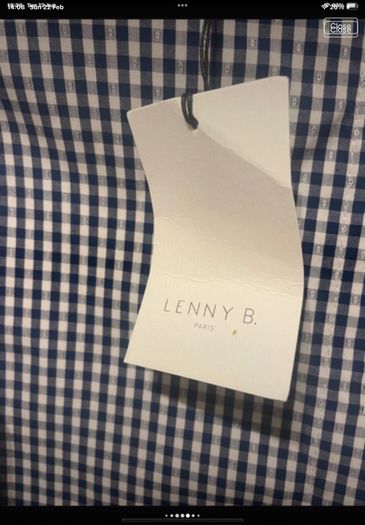 top Bnwt gingham navy & white short sleeved button back top Lenny .B size 1 (8-10)