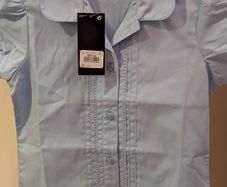 Short sleeve next blouses and navy shorts for under pinafore