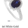9 ct White Gold & Sapphire ring,size O. Cubic Zirconia Image 2