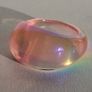 Champagne Pink Pearly Iridescent Resin Ring Image 3