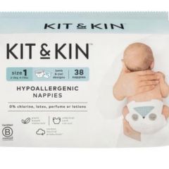 2 pk38 Kit & Kin Size 1 Hypoallergenic Nappies