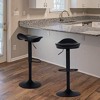 Set of 2 Bar Stools with Adjustable