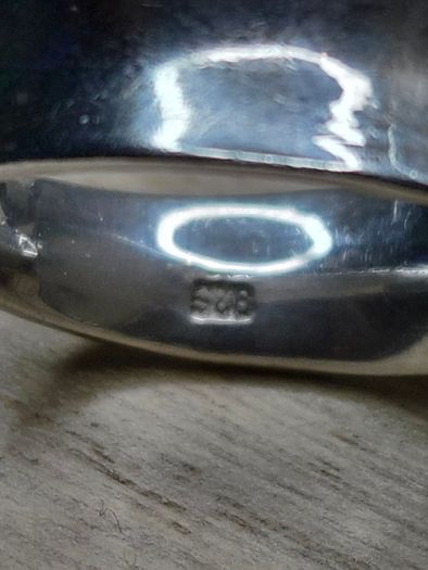 Vintage Sterling Silver 925 Dendritic Merlinite Opal Quartz Teardrop Statement Ring