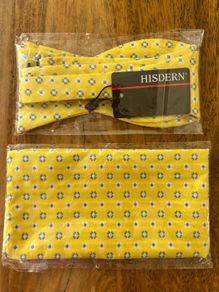 Yellow Dickie Bow and Matching Pocket Square