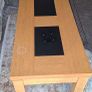 Oak coffee table with black glass inserts Image 2
