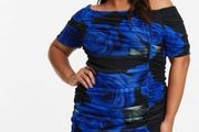 Quiz Curve Black and blue Floral Dress size 16