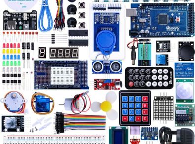 Mega R3 Project The Most Complete Ultimate Starter Kit Barebone PCs Compatible with Arduino IDE w/TUTORIAL, MEGA R3 Controller Board, LCD 1602, Servo, Stepper Motor (FREE POSTAGE)