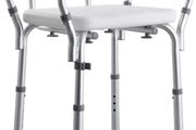 Shower Chairs for Elderly, Wide Frame Shower Stool with Anti-Skid Rubber Feet, Shower Seat with Adjustable Back and Armrest for Mobility, Maximum Load 120kg (FREE POSTAGE)