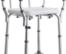Shower Chairs for Elderly, Wide Frame Shower Stool with Anti-Skid Rubber Feet, Shower Seat with Adjustable Back and Armrest for Mobility, Maximum Load 120kg (FREE POSTAGE)