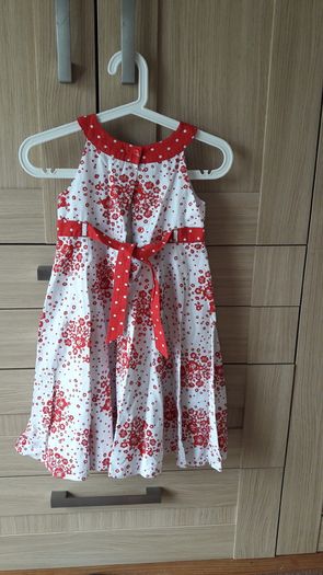 Lovely girl dress,Red and white flower girl dresses.