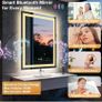 500x700 mm LED Bathroom Mirror with Lights,Bluetooth Dual Speaker,Anti-Fog Image 2