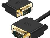 New Premium 2m Gold Shielded VGA Monitor Cable 15 PIN D-SUB DB15 Full HD #924
