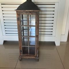 Very Tall Floor Standing Rustic Wooden Candle Holder