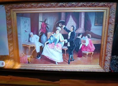Ballroom Scene - Antique Frame Reproduction Print