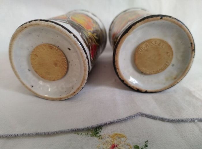 Midwinter , salt & pepper shakers, Stonehenge, Nasturtium, 1970s pottery, 1970s tablewear