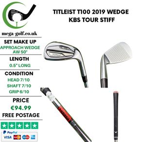 Titleist T100 2019 Wedge Aw 50 Degree / Kbs Tour Stiff