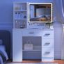 White Dressing Table with LED Mirror 3-Color Lights & Side Cabinet, 2-in-1 Makeup Vanity Desk and Nightstand with 4 Drawers & 6 Storage Shelves, Girls Vanity Table Bedroom Dresser, Large 90cm Image 3