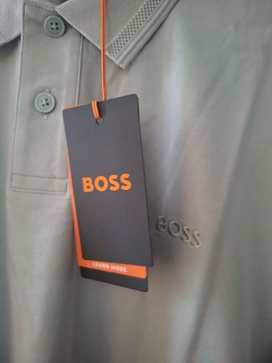 Boss Men's PeInterlock Short-Sleeve Polo Shirt - M Grey