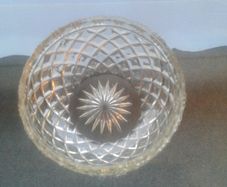 Vintage 60's/70's Large Diamond Crystal Dessert/Cut Salad/Vegetable Serving Bowl