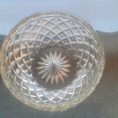 Vintage 60's/70's Large Diamond Crystal Dessert/Cut Salad/Vegetable Serving Bowl