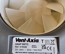 Bathroom Fan - 100mm Vent-Axia Quite Bathroom Fan