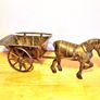 Vintage Brass Horse with Carriage Handmade Image 4