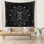 Tapestry for Bedroom Aesthetic, Sun Moon Star Large Astrology Wall Hanging, Black White Psychedelic Room Decorations (130x150cm) Image 3