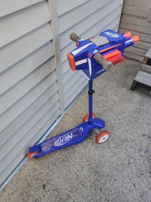 This is a Nerf Rapid Fire Blaster Scooter