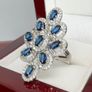 Silver Blue & White Sapphire Ring Image 8