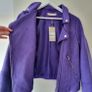 Suede Biker Jacket in Purple Image 5