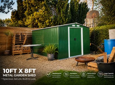 10ft x 8ft XL Metal Garden Shed
