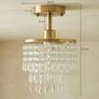 Gold Crystal Ceiling Light with 57 Crystal Strands, Ceiling Light with Mounting Plate for Hallway, Image 2