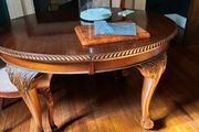 Vintage Mahogany Extending Dining Table - Claw  &amp; Ball Feet