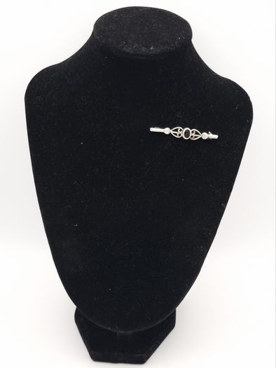 Whitby Jet Silver Brooch