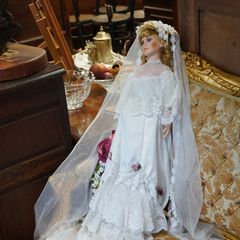 Large Vintage Porcelain Bride Doll