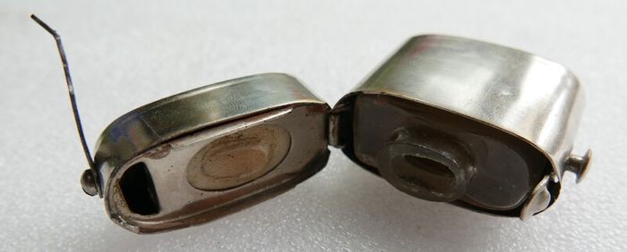 Antique Chrome Nickel Plated Metal Case Travel Bottle Ink - Scent Perfume