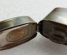 Antique Chrome Nickel Plated Metal Case Travel Bottle Ink - Scent Perfume